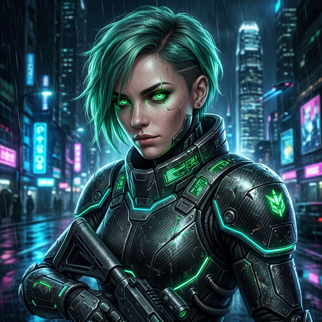 Cyberpunk Female Soldier